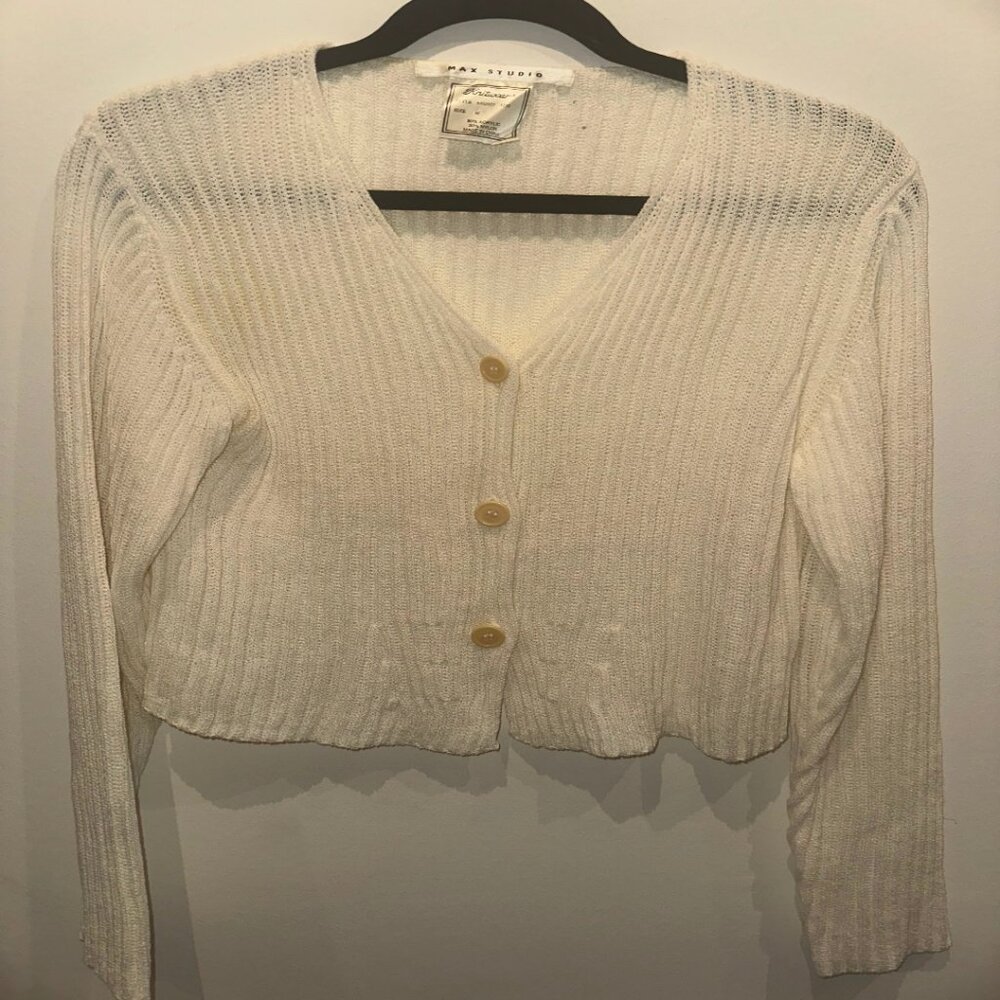 Max Studio Cream 90s Cardigan
